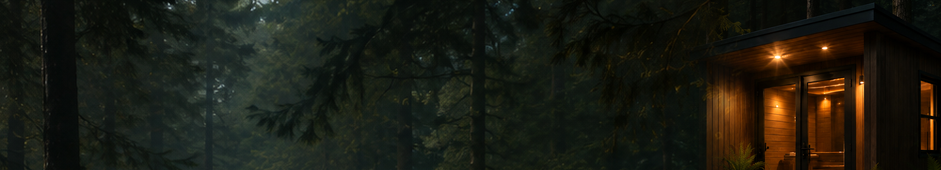 Woodland cabin in a forest